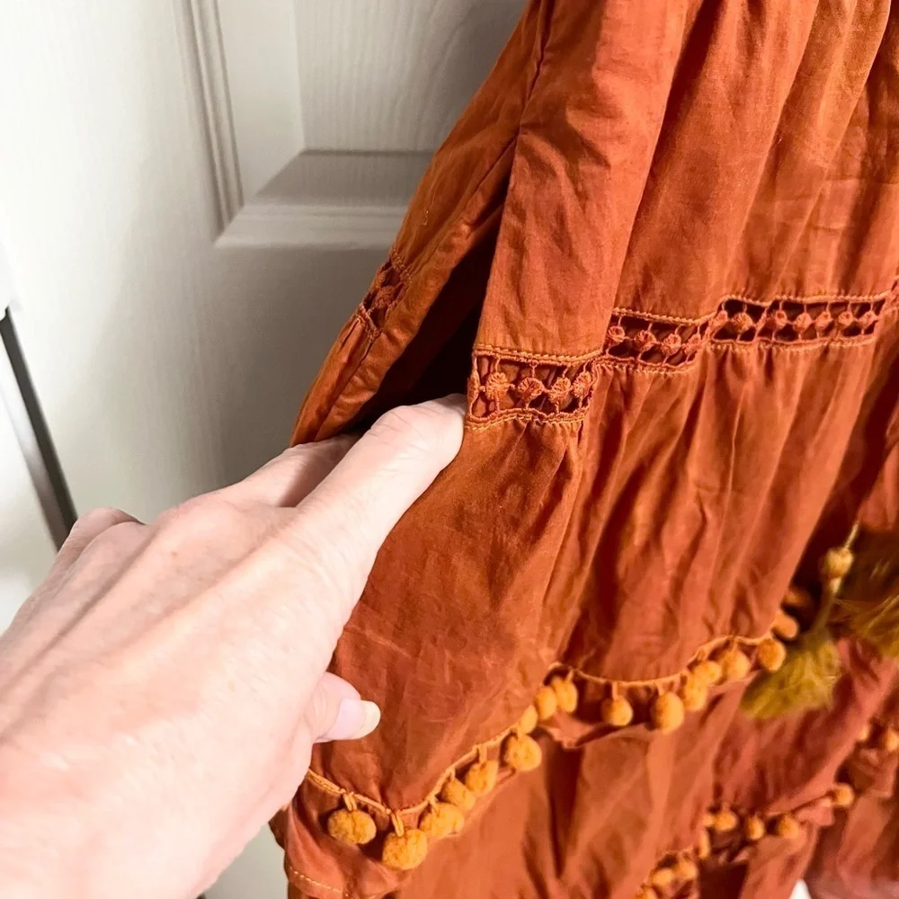 J.Crew Point Sur Pom-pom dress in cotton voile